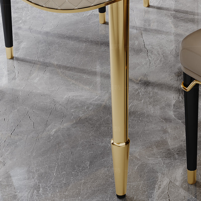 Luxury Kitchen Dinner Table Stone Rectangle 4 Legs Dining Table Clearhalo 'Dining Tables & Seating' 'Dining Tables' 'dining_table' 'furn' 'furn_dining_table' 'Furniture' 'Kitchen & Dining Furniture' 7762807