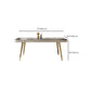 Luxury Kitchen Dinner Table Stone Rectangle 4 Legs Dining Table Clearhalo 'Dining Tables & Seating' 'Dining Tables' 'dining_table' 'furn' 'furn_dining_table' 'Furniture' 'Kitchen & Dining Furniture' 7762808