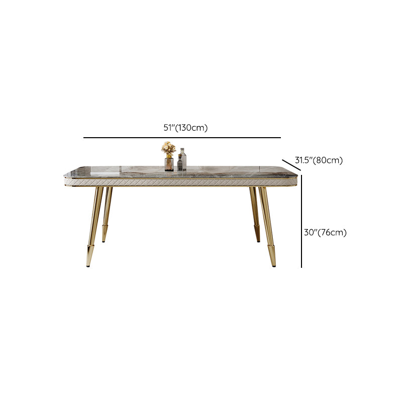 Luxury Kitchen Dinner Table Stone Rectangle 4 Legs Dining Table Clearhalo 'Dining Tables & Seating' 'Dining Tables' 'dining_table' 'furn' 'furn_dining_table' 'Furniture' 'Kitchen & Dining Furniture' 7762809