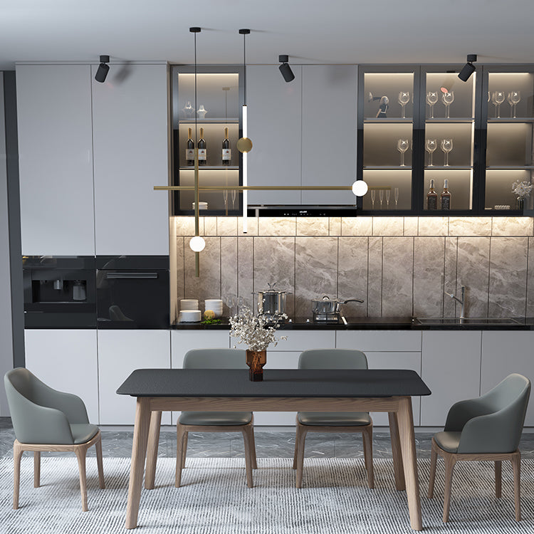 Modern Dining Table with Ash Wood Legs Rectangle Dinette Table Clearhalo 'Dining Tables & Seating' 'Dining Tables' 'dining_table' 'furn' 'furn_dining_table' 'Furniture' 'Kitchen & Dining Furniture' 7762824