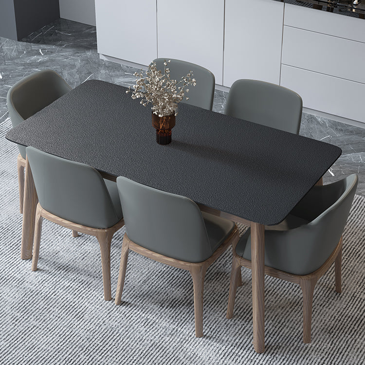 Modern Dining Table with Ash Wood Legs Rectangle Dinette Table Clearhalo 'Dining Tables & Seating' 'Dining Tables' 'dining_table' 'furn' 'furn_dining_table' 'Furniture' 'Kitchen & Dining Furniture' 7762826