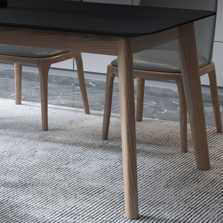 Modern Dining Table with Ash Wood Legs Rectangle Dinette Table Clearhalo 'Dining Tables & Seating' 'Dining Tables' 'dining_table' 'furn' 'furn_dining_table' 'Furniture' 'Kitchen & Dining Furniture' 7762830