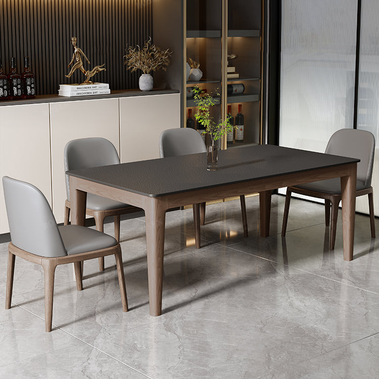 Modern Stone Rectangle Dining Table Wood Legs for Dining Room Clearhalo 'Dining Tables & Seating' 'Dining Tables' 'dining_table' 'furn' 'furn_dining_table' 'Furniture' 'Kitchen & Dining Furniture' 7762870