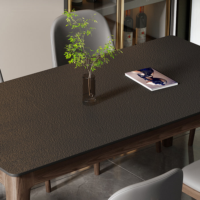 Modern Stone Rectangle Dining Table Wood Legs for Dining Room Clearhalo 'Dining Tables & Seating' 'Dining Tables' 'dining_table' 'furn' 'furn_dining_table' 'Furniture' 'Kitchen & Dining Furniture' 7762872