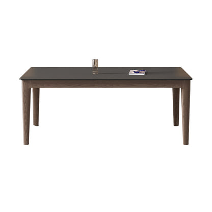 Modern Stone Rectangle Dining Table Wood Legs for Dining Room Without Chairs Clearhalo 'Dining Tables & Seating' 'Dining Tables' 'dining_table' 'furn' 'furn_dining_table' 'Furniture' 'Kitchen & Dining Furniture' 7762873