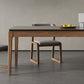 Moderne rechthoekige stenen eettafel met houten poten voor eetkamer
