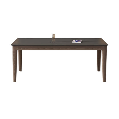 Modern Rectangle Stone Dining Table Solid Wood Legs for Dining Room Without Chairs Clearhalo 'Dining Tables & Seating' 'Dining Tables' 'dining_table' 'furn' 'furn_dining_table' 'Furniture' 'Kitchen & Dining Furniture' 7762902