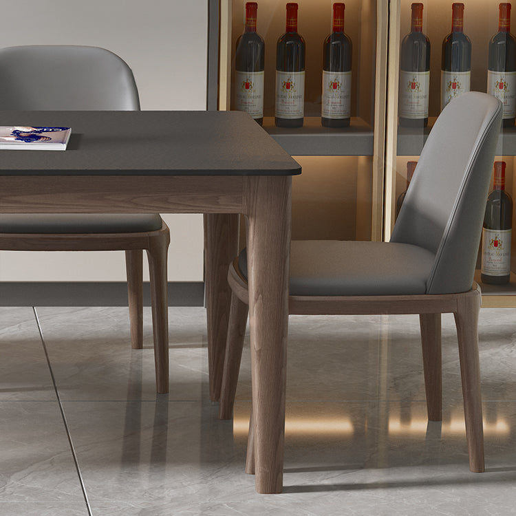 Modern Rectangle Stone Dining Table Solid Wood Legs for Dining Room Clearhalo 'Dining Tables & Seating' 'Dining Tables' 'dining_table' 'furn' 'furn_dining_table' 'Furniture' 'Kitchen & Dining Furniture' 7762905
