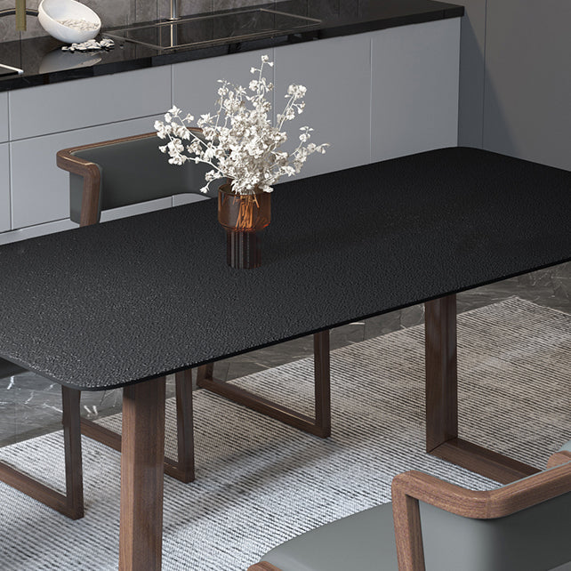 Modern Stone Rectangle Dining Table Solid Wood Base for Dining Room Clearhalo 'Dining Tables & Seating' 'Dining Tables' 'dining_table' 'furn' 'furn_dining_table' 'Furniture' 'Kitchen & Dining Furniture' 7762914