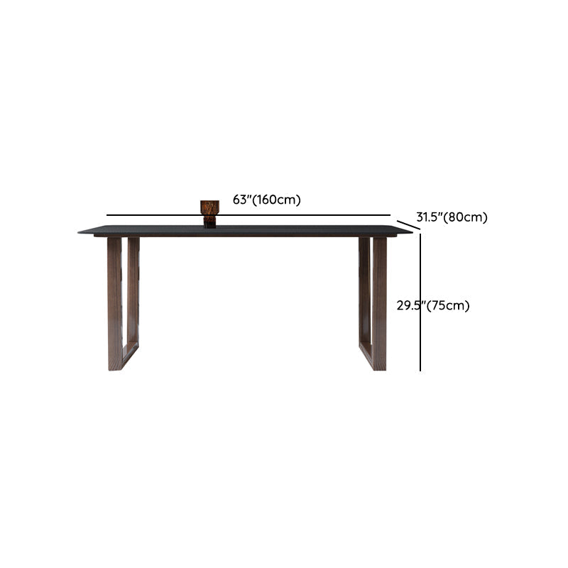 Modern Stone Rectangle Dining Table Solid Wood Base for Dining Room Clearhalo 'Dining Tables & Seating' 'Dining Tables' 'dining_table' 'furn' 'furn_dining_table' 'Furniture' 'Kitchen & Dining Furniture' 7762922