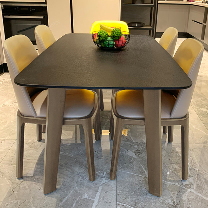 Modern Stone Rectangle Dining Table Solid Wood Table for Dining Room Clearhalo 'Dining Tables & Seating' 'Dining Tables' 'dining_table' 'furn' 'furn_dining_table' 'Furniture' 'Kitchen & Dining Furniture' 7762924