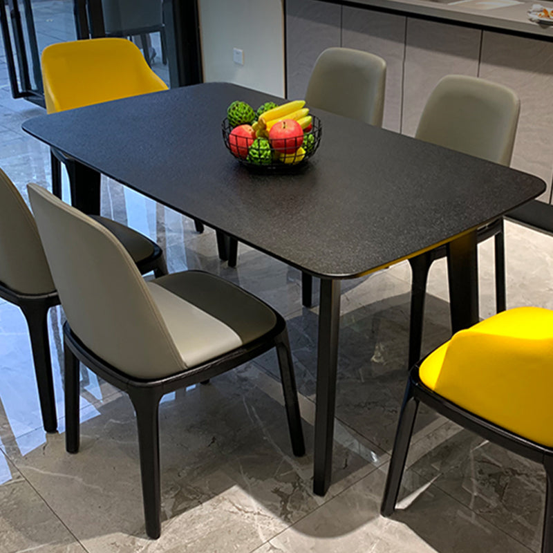Modern Stone Rectangle Dining Table Solid Wood Table for Dining Room Clearhalo 'Dining Tables & Seating' 'Dining Tables' 'dining_table' 'furn' 'furn_dining_table' 'Furniture' 'Kitchen & Dining Furniture' 7762926