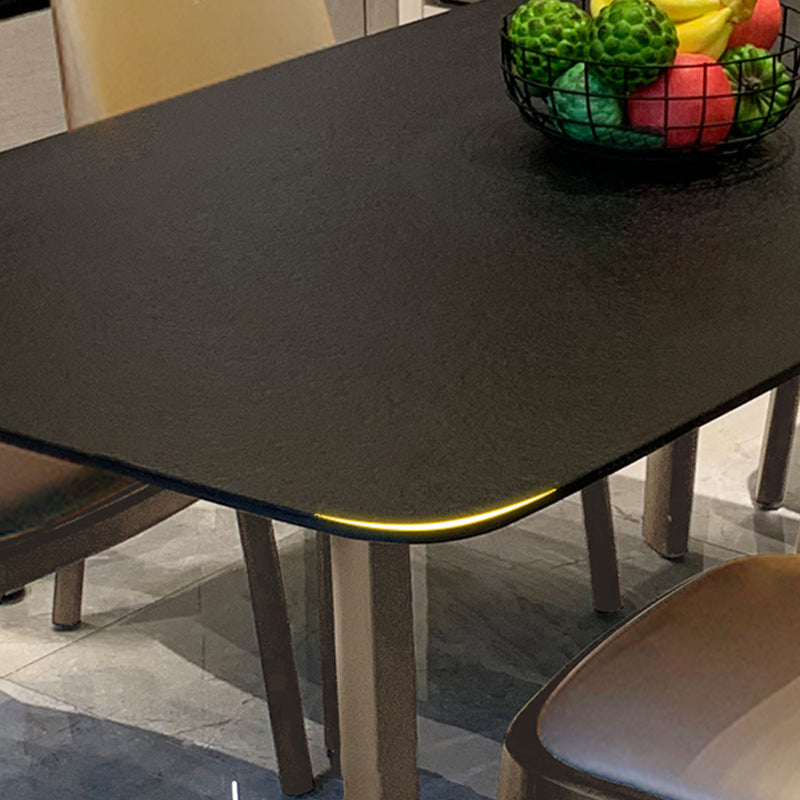Modern Stone Rectangle Dining Table Solid Wood Table for Dining Room Clearhalo 'Dining Tables & Seating' 'Dining Tables' 'dining_table' 'furn' 'furn_dining_table' 'Furniture' 'Kitchen & Dining Furniture' 7762927