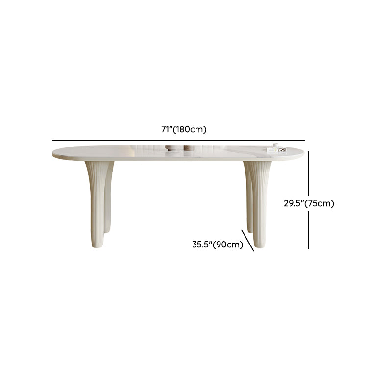 Modern Oval Stone Top Dining Table with Wood Legs for Living Room Clearhalo 'Dining Tables & Seating' 'Dining Tables' 'dining_table' 'furn' 'furn_dining_table' 'Furniture' 'Kitchen & Dining Furniture' 7762959