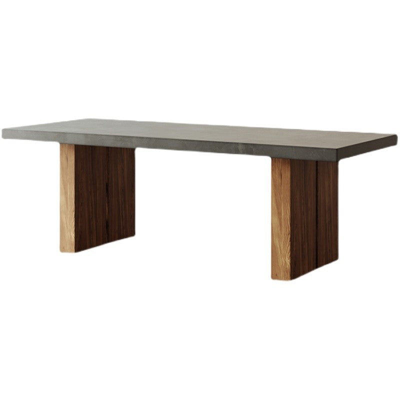 Rectangular Dining Table Grey Solid Wood Table Top for Dining Room Without Chairs Clearhalo 'Dining Tables & Seating' 'Dining Tables' 'dining_table' 'furn' 'furn_dining_table' 'Furniture' 'Kitchen & Dining Furniture' 7762962