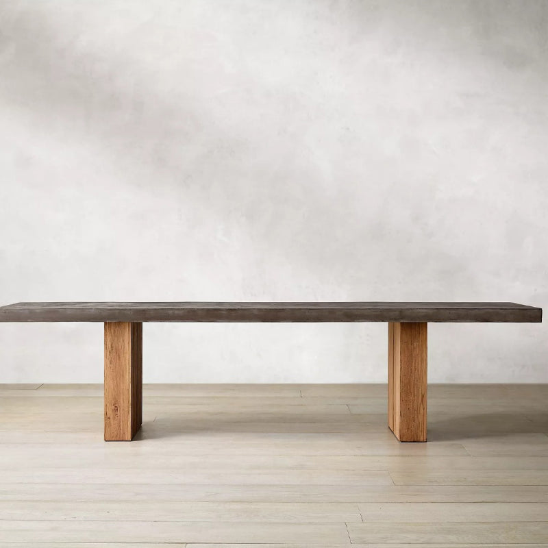 Rectangular Dining Table Grey Solid Wood Table Top for Dining Room Clearhalo 'Dining Tables & Seating' 'Dining Tables' 'dining_table' 'furn' 'furn_dining_table' 'Furniture' 'Kitchen & Dining Furniture' 7762965