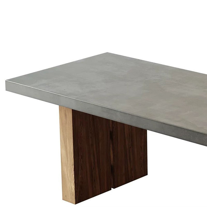 Rectangular Dining Table Grey Solid Wood Table Top for Dining Room Clearhalo 'Dining Tables & Seating' 'Dining Tables' 'dining_table' 'furn' 'furn_dining_table' 'Furniture' 'Kitchen & Dining Furniture' 7762967
