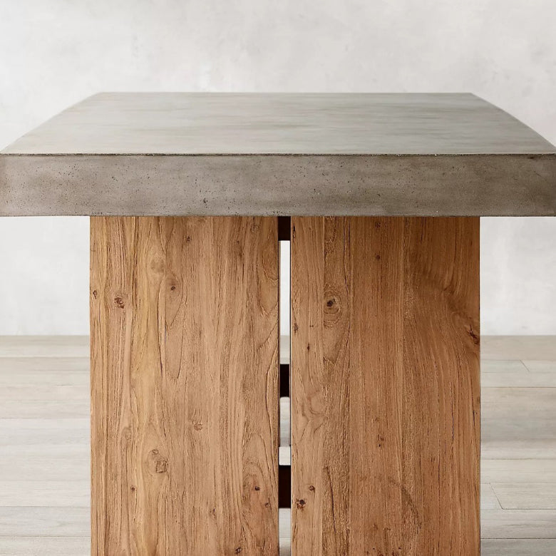 Rectangular Dining Table Grey Solid Wood Table Top for Dining Room Clearhalo 'Dining Tables & Seating' 'Dining Tables' 'dining_table' 'furn' 'furn_dining_table' 'Furniture' 'Kitchen & Dining Furniture' 7762968