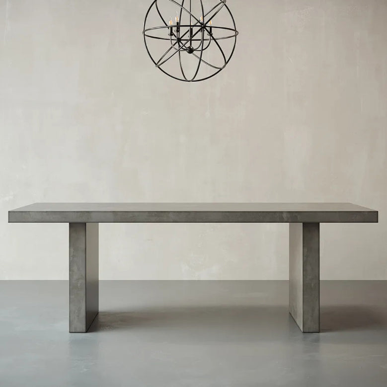 Rectangular Dining Table Grey Solid Wood Table Top for Dining Room Clearhalo 'Dining Tables & Seating' 'Dining Tables' 'dining_table' 'furn' 'furn_dining_table' 'Furniture' 'Kitchen & Dining Furniture' 7762971