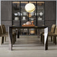 Rectangular Black Stone Table Top Dining Table with 4 Foot Metal Base Clearhalo 'Dining Tables & Seating' 'Dining Tables' 'dining_table' 'furn' 'furn_dining_table' 'Furniture' 'Kitchen & Dining Furniture' 7762995