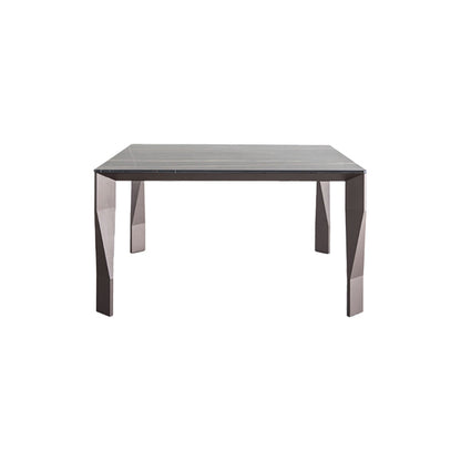 Rectangular Black Stone Table Top Dining Table with 4 Foot Metal Base Without Chairs Clearhalo 'Dining Tables & Seating' 'Dining Tables' 'dining_table' 'furn' 'furn_dining_table' 'Furniture' 'Kitchen & Dining Furniture' 7762996