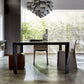 Rectangular Black Stone Table Top Dining Table with 4 Foot Metal Base Clearhalo 'Dining Tables & Seating' 'Dining Tables' 'dining_table' 'furn' 'furn_dining_table' 'Furniture' 'Kitchen & Dining Furniture' 7762998