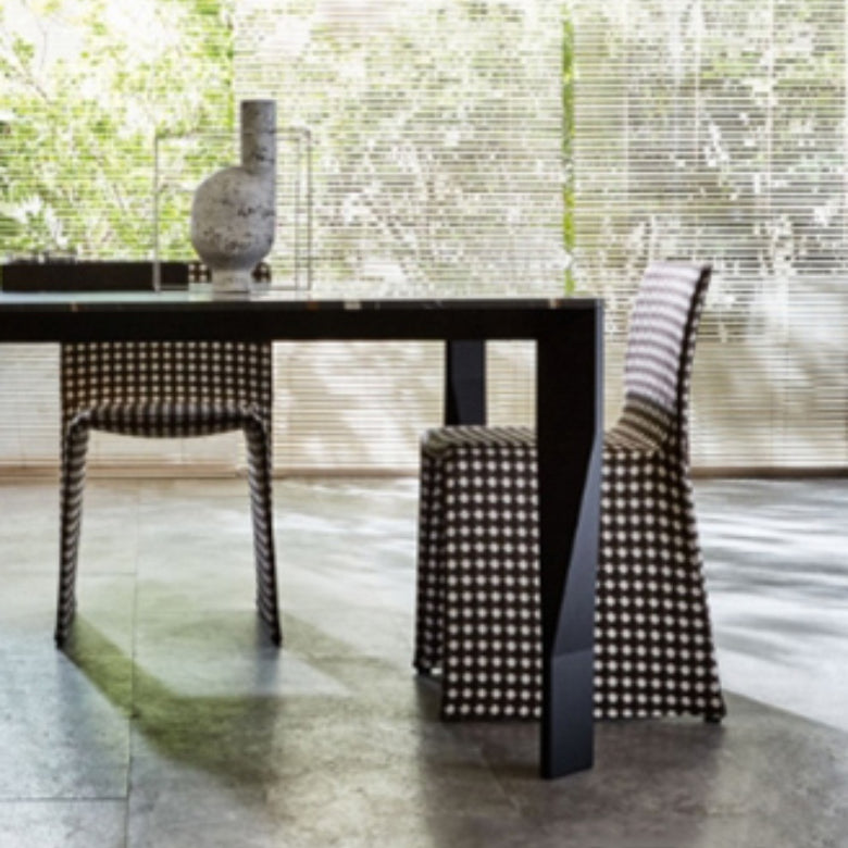 Rectangular Black Stone Table Top Dining Table with 4 Foot Metal Base Clearhalo 'Dining Tables & Seating' 'Dining Tables' 'dining_table' 'furn' 'furn_dining_table' 'Furniture' 'Kitchen & Dining Furniture' 7763001