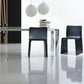 Rectangular Black Stone Table Top Dining Table with 4 Foot Metal Base Clearhalo 'Dining Tables & Seating' 'Dining Tables' 'dining_table' 'furn' 'furn_dining_table' 'Furniture' 'Kitchen & Dining Furniture' 7763003