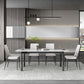 Contemporary Rectangular Stone Dining Table with Stainless Steel Legs