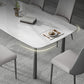 Contemporary Rectangular Stone Dining Table with Stainless Steel Legs
