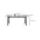 Contemporary Rectangular Stone Dining Table with Stainless Steel Legs