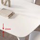 Contemporary White Round Stone Dining Table with 4 Steel Foot Clearhalo 'Dining Tables & Seating' 'Dining Tables' 'dining_table' 'furn' 'furn_dining_table' 'Furniture' 'Kitchen & Dining Furniture' 7763029