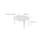 Contemporary White Round Stone Dining Table with 4 Steel Foot Clearhalo 'Dining Tables & Seating' 'Dining Tables' 'dining_table' 'furn' 'furn_dining_table' 'Furniture' 'Kitchen & Dining Furniture' 7763033