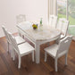 Faux Marble Top 7 Piece Dining Room Chair and Table Set in White Clearhalo 'Dining Room Sets' 'Dining Tables & Seating' 'dining_room_set' 'furn' 'furn_dining_room_set' 'Furniture' 'Kitchen & Dining Furniture' 7763038