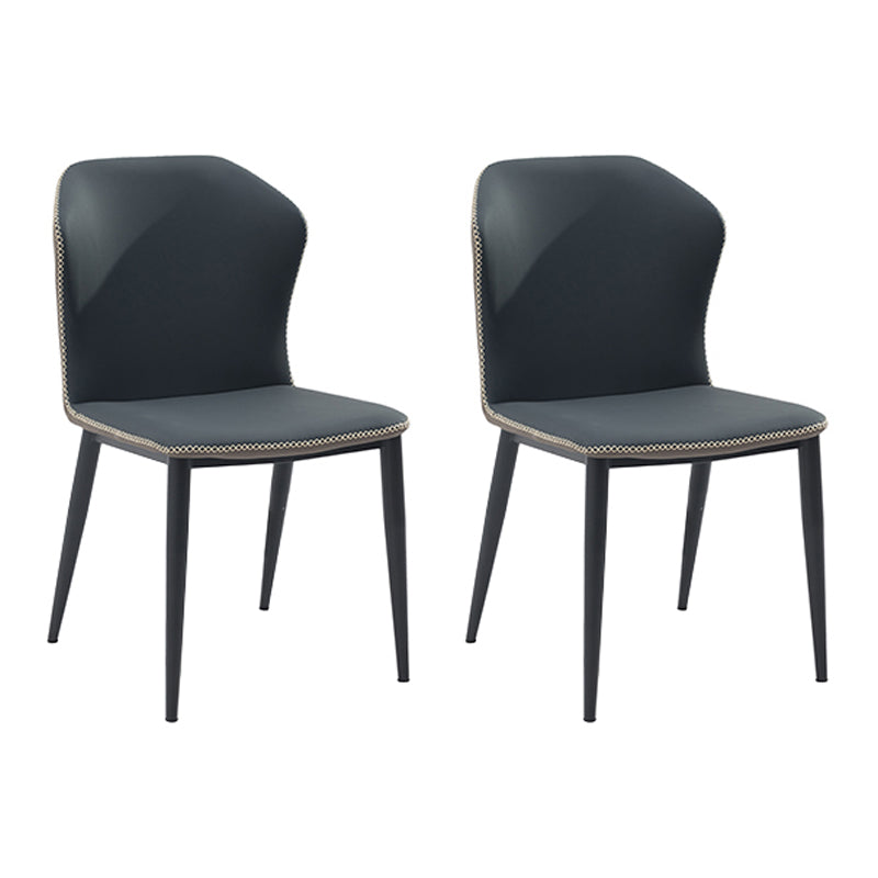 1/2/5/7 Piece Contemporary Style Dining Room Chair and Table Set Chair(s) Blue 2 Piece Set Clearhalo 'Dining Room Sets' 'Dining Tables & Seating' 'dining_room_set' 'furn' 'furn_dining_room_set' 'Furniture' 'Kitchen & Dining Furniture' 7763067