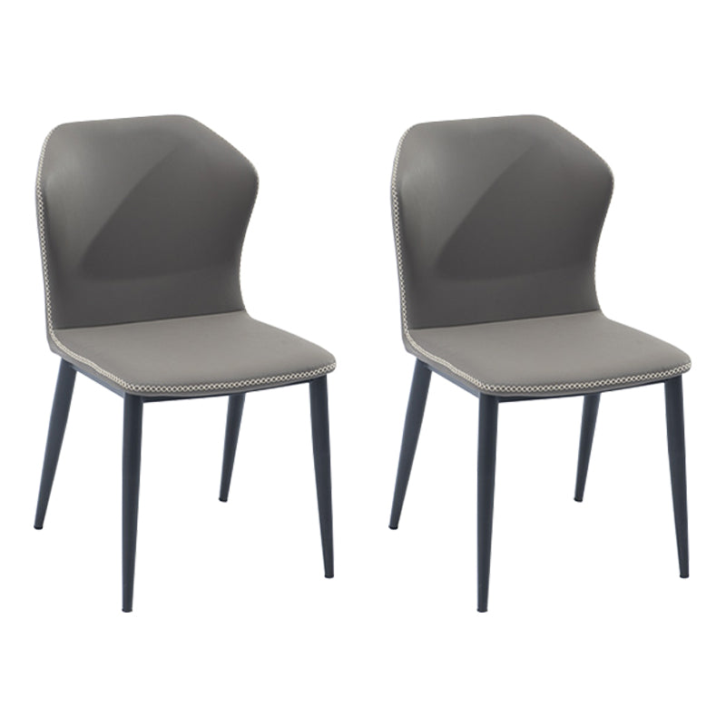 1/2/5/7 Piece Contemporary Style Dining Room Chair and Table Set Chair(s) Gray 2 Piece Set Clearhalo 'Dining Room Sets' 'Dining Tables & Seating' 'dining_room_set' 'furn' 'furn_dining_room_set' 'Furniture' 'Kitchen & Dining Furniture' 7763069