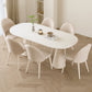 1/5 piezas de forma ovalada muebles de comedor de piedra en blanco