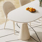 Sedia da pranzo in pietra ovale in pietra ovale da 1/5 set in bianco