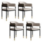 Modern Open Back Arm Chair Metal and Faux Leather Dining Chair 4 Piece Set Clearhalo 'Dining Chairs' 'Dining Tables & Seating' 'dining_chair' 'furn' 'furn_dining_chair' 'Furniture' 'Kitchen & Dining Furniture' 7763193