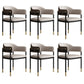 Modern Open Back Arm Chair Metal and Faux Leather Dining Chair 6 Piece Set Clearhalo 'Dining Chairs' 'Dining Tables & Seating' 'dining_chair' 'furn' 'furn_dining_chair' 'Furniture' 'Kitchen & Dining Furniture' 7763195