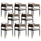 Modern Open Back Arm Chair Metal and Faux Leather Dining Chair 8 Piece Set Clearhalo 'Dining Chairs' 'Dining Tables & Seating' 'dining_chair' 'furn' 'furn_dining_chair' 'Furniture' 'Kitchen & Dining Furniture' 7763197