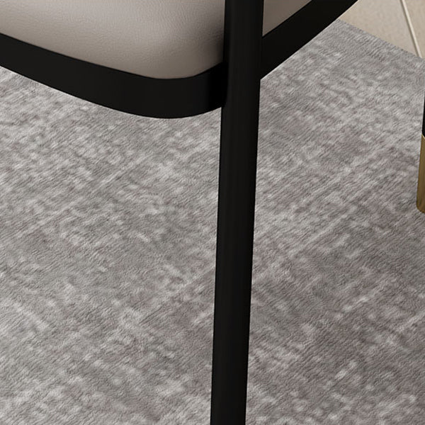 Modern Open Back Arm Chair Metal and Faux Leather Dining Chair Clearhalo 'Dining Chairs' 'Dining Tables & Seating' 'dining_chair' 'furn' 'furn_dining_chair' 'Furniture' 'Kitchen & Dining Furniture' 7763201