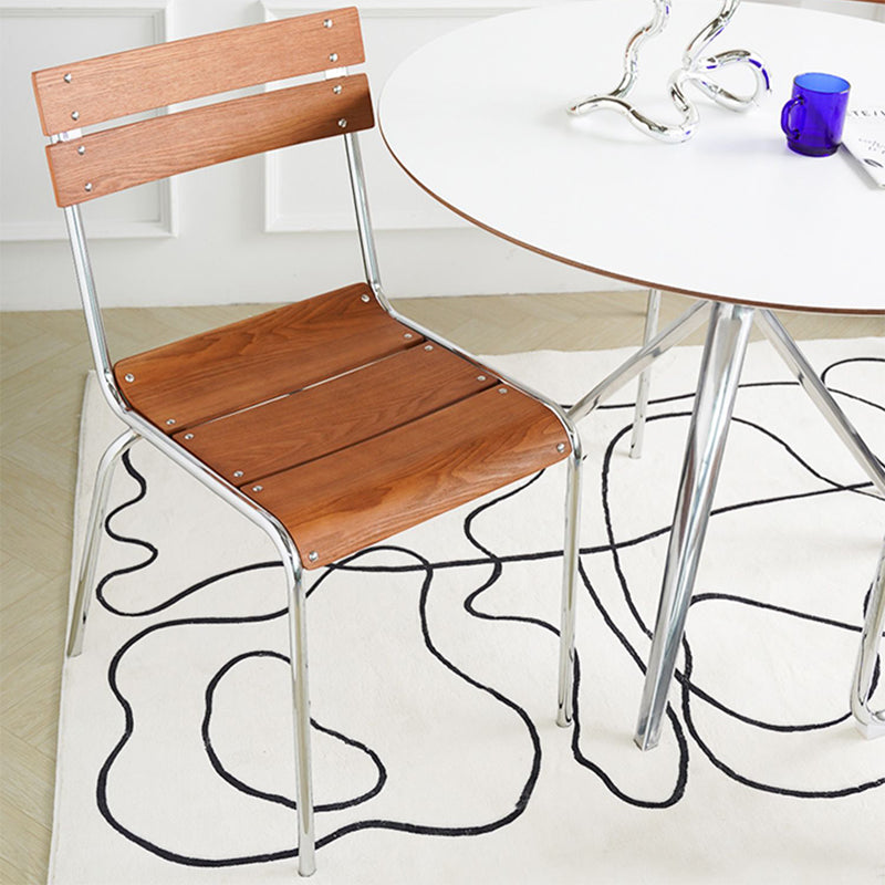 Sala da pranzo gamba d'argento contemporanea apertura sedia da pranzo senza bracciole