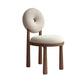 Silla de comedor sin brazo de madera sólida de comedor tapizado contemporáneo
