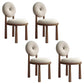 Silla de comedor sin brazo de madera sólida de comedor tapizado contemporáneo