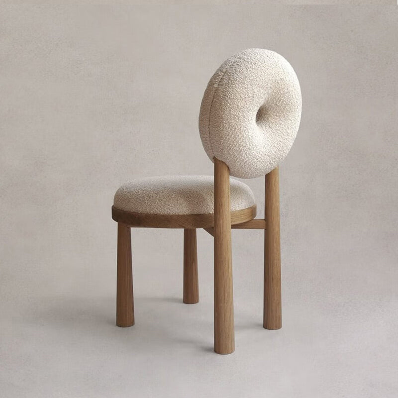 Silla de comedor sin brazo de madera sólida de comedor tapizado contemporáneo