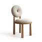 Silla de comedor sin brazo de madera sólida de comedor tapizado contemporáneo