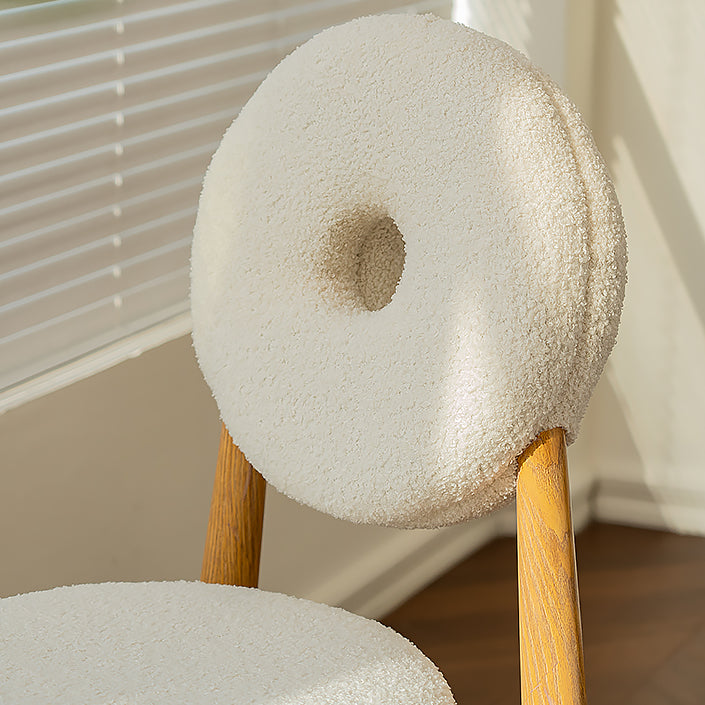 Silla de comedor sin brazo de madera sólida de comedor tapizado contemporáneo