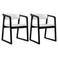 Black Legs Solid Wood and Faux Leather Dining Accent Chair for Home