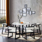 Black Legs Solid Wood and Faux Leather Dining Accent Chair for Home